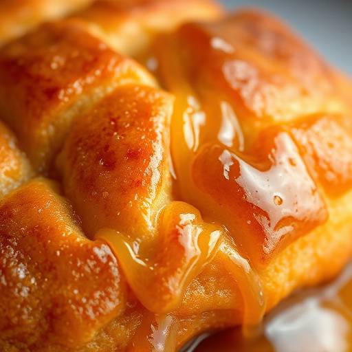 A slice of Koeksister, showcasing its golden-brown color and syrupy coating.