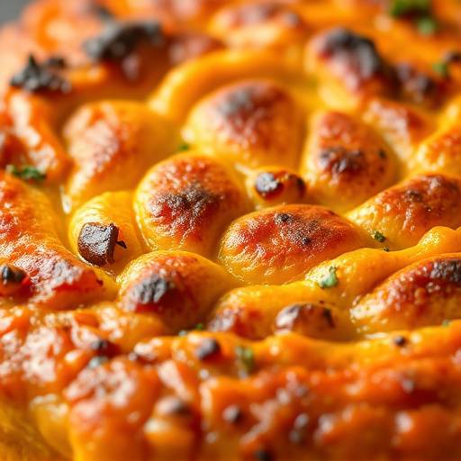 Close-up of a freshly baked Bobotie, showcasing its golden crust and savory filling.