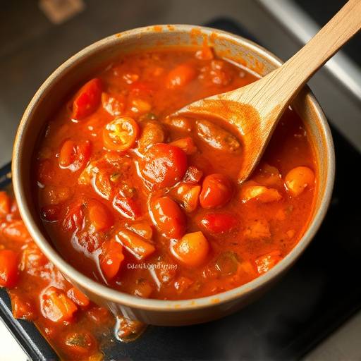 Image of Tomato bredie simmering in a pot