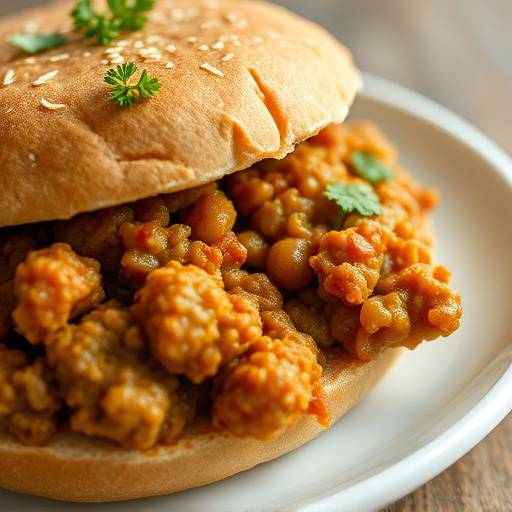 Image of vetkoek filled with curried mince